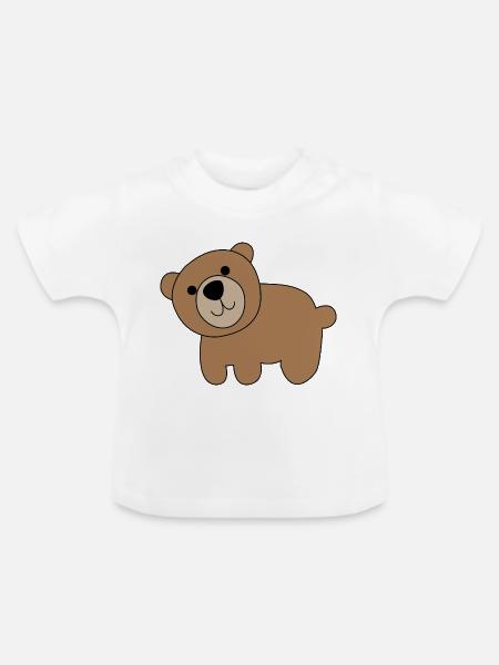 Bär - Baby Bio-T-Shirt mit Rundhals - Weiß