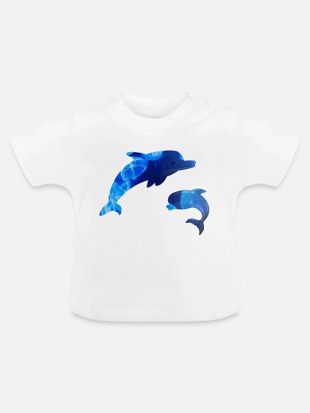 Delfin - Baby Bio-T-Shirt mit Rundhals - Weiß