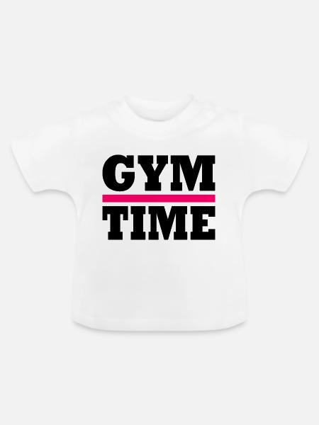 Gym time - Baby Bio-T-Shirt mit Rundhals - Weiß