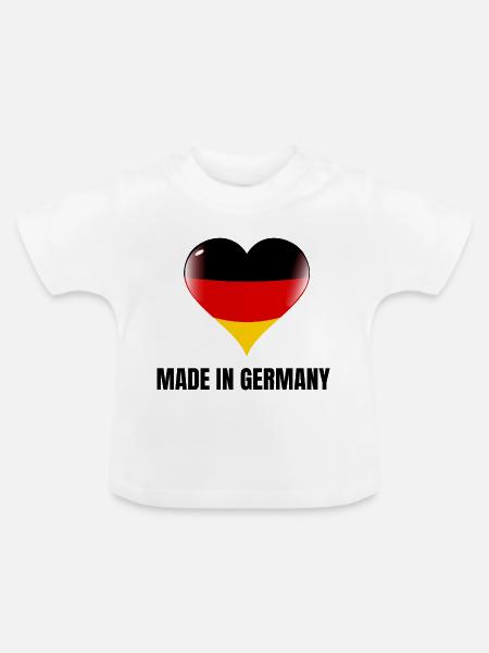 "Made in Germany" - Baby Bio-T-Shirt mit Rundhals - Weiß
