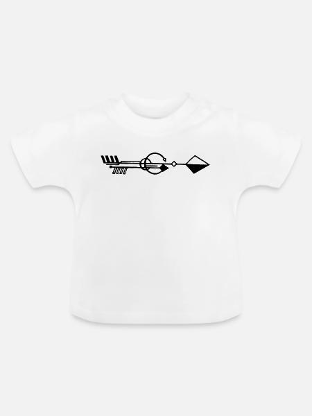 Seltsamer schwarzer Pfeil - Baby Bio-T-Shirt mit Rundhals - Weiß