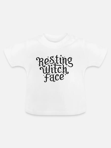 Ruhendes Hexengesicht - Baby Bio-T-Shirt mit Rundhals - Weiß