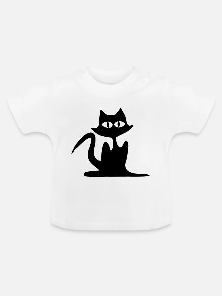 Komödie Katze #6 - Baby Bio-T-Shirt mit Rundhals - Weiß