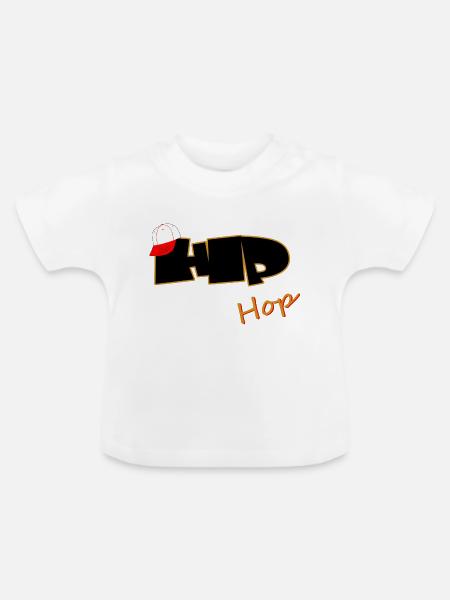 Hip Hop - Baby Bio-T-Shirt mit Rundhals - Weiß