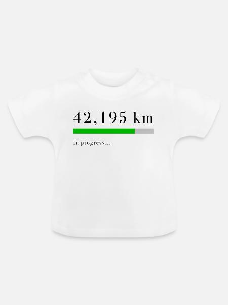 42,195 km in progress - Baby Bio-T-Shirt mit Rundhals - Weiß