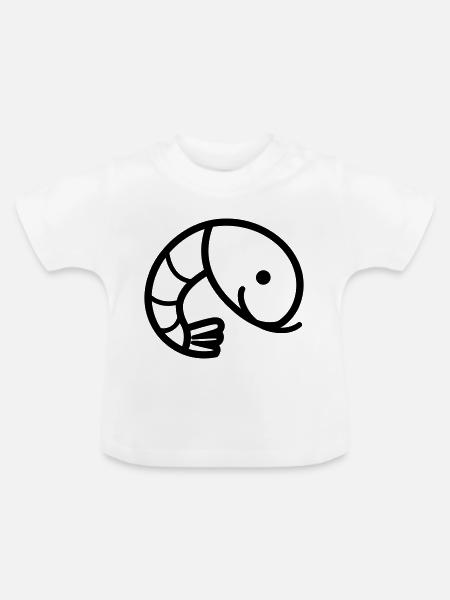 Garnele - Baby Bio-T-Shirt mit Rundhals - Weiß