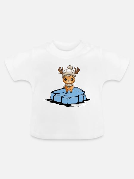 Reh Eisscholle - Baby Bio-T-Shirt mit Rundhals - Weiß