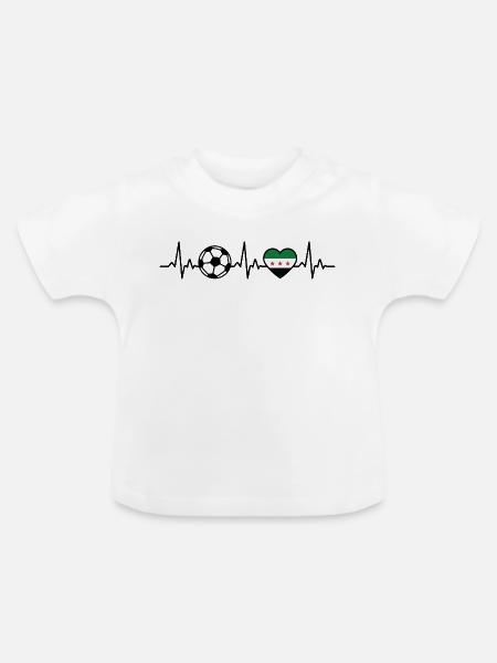Syrien Fußball Herzschlag Syrien - Baby Bio-T-Shirt mit Rundhals - Weiß