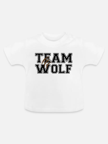 Werwolf / Halloween: Team Wolf - Baby Bio-T-Shirt mit Rundhals - Weiß
