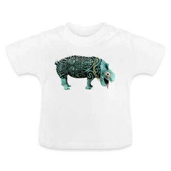 Rhinomeleon - Baby Organic T-Shirt with Round Neck - white - Front