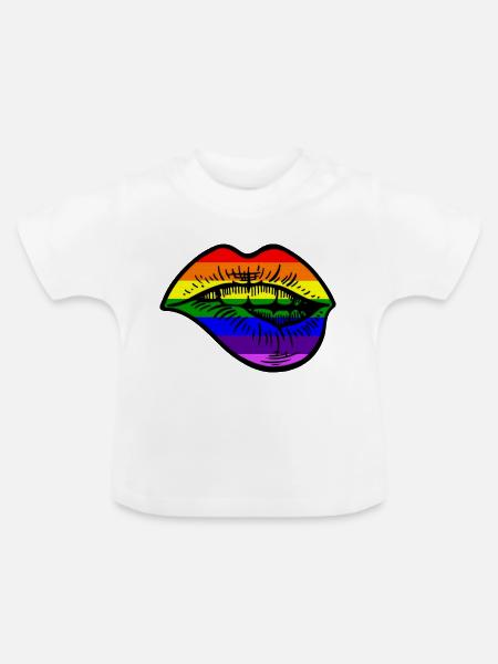 Pride Lips - Baby Bio-T-Shirt mit Rundhals - Weiß