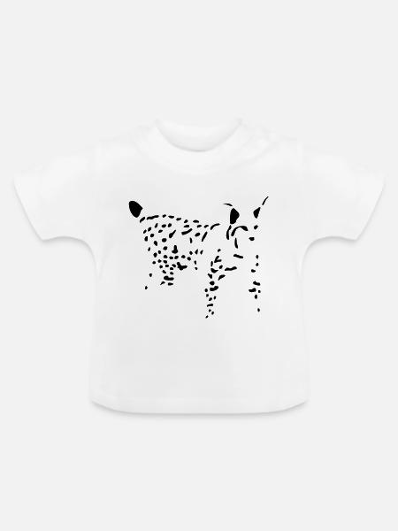 Luchs - Baby Bio-T-Shirt mit Rundhals - Weiß