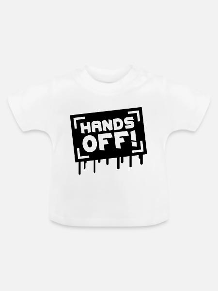 Hands Off Graffiti - Baby Bio-T-Shirt mit Rundhals - Weiß