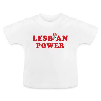 Puissance lesbienne - T-shirt bio col rond Bébé - blanc - Devant