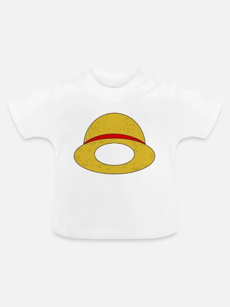 Ruffys Strohhut - Baby Bio-T-Shirt mit Rundhals - Weiß