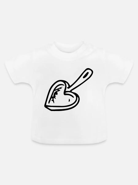 Hobbykoch Pfanne Herzform Geschenkidee - Baby Bio-T-Shirt mit Rundhals - Weiß