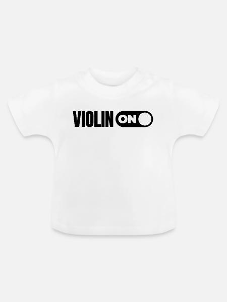 Geige - Baby Bio-T-Shirt mit Rundhals - Weiß