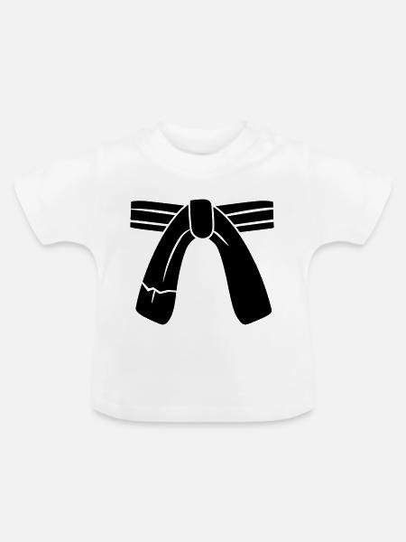 Gürtel - Baby Bio-T-Shirt mit Rundhals - Weiß
