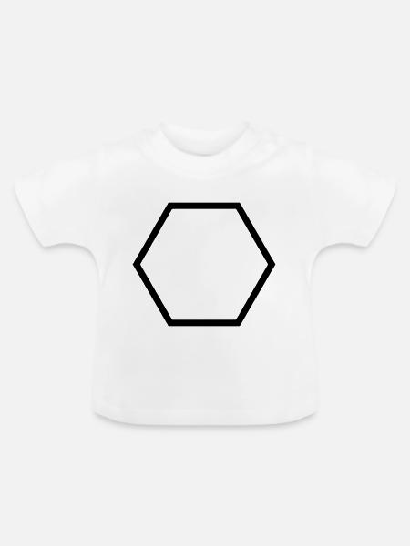 Polygon (fertigen) - Baby Bio-T-Shirt mit Rundhals - Weiß