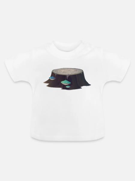 Baumstumpf - Baby Bio-T-Shirt mit Rundhals - Weiß