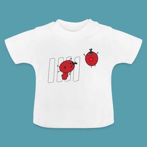 tomaatit - Vauvan luomu-t-paita, jossa pyöreä pääntie