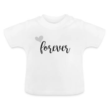 Toujours gris look partenaire - T-shirt bio col rond Bébé - blanc - Devant