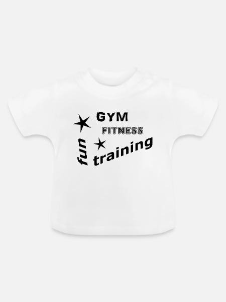 Fitness - Baby Bio-T-Shirt mit Rundhals - Weiß