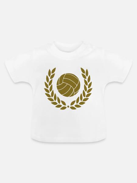 Volleyball - Baby Bio-T-Shirt mit Rundhals - Weiß