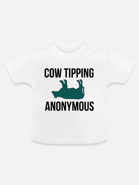 Cow Tipping Anonymous - Baby Bio-T-Shirt mit Rundhals - Weiß