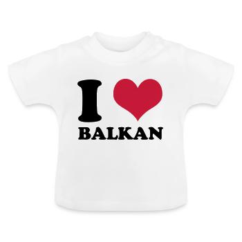 I Love Balkan - Baby Bio-T-Shirt mit Rundhals - Weiß - Vorne