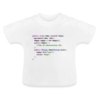 Java Code New Baby - Construction - T-shirt bio col rond Bébé - blanc - Devant