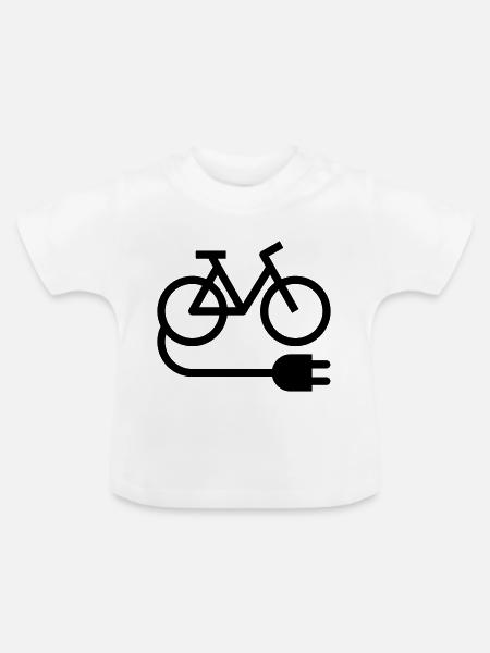 E-bike - Baby Bio-T-Shirt mit Rundhals - Weiß