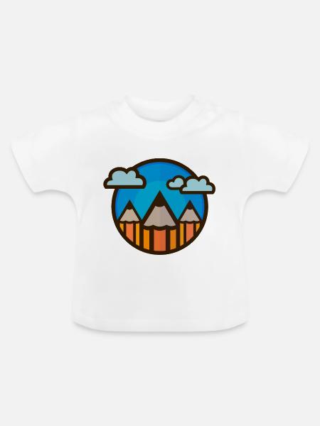 Stifte Landschaft 01 - Baby Bio-T-Shirt mit Rundhals - Weiß