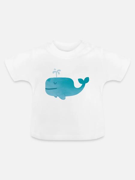 Wal - Baby Bio-T-Shirt mit Rundhals - Weiß
