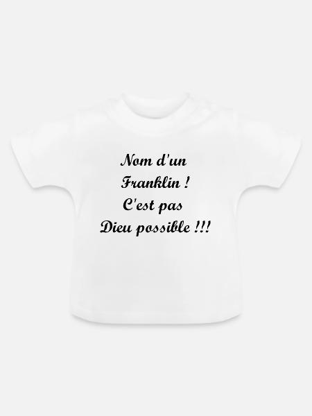 Franklin - Baby Bio-T-Shirt mit Rundhals - Weiß