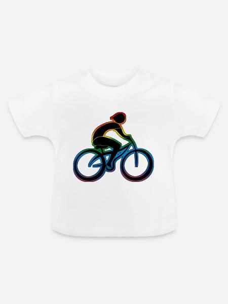 Radfahrer - Baby Bio-T-Shirt mit Rundhals - Weiß