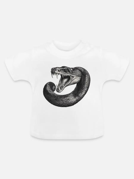 Snake - Baby Bio-T-Shirt mit Rundhals - Weiß