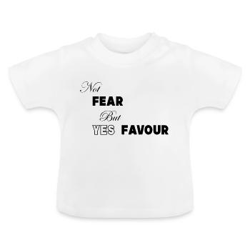 Keine Angst, sondern Ja Gunst - Baby Bio-T-Shirt mit Rundhals - Weiß - Vorne