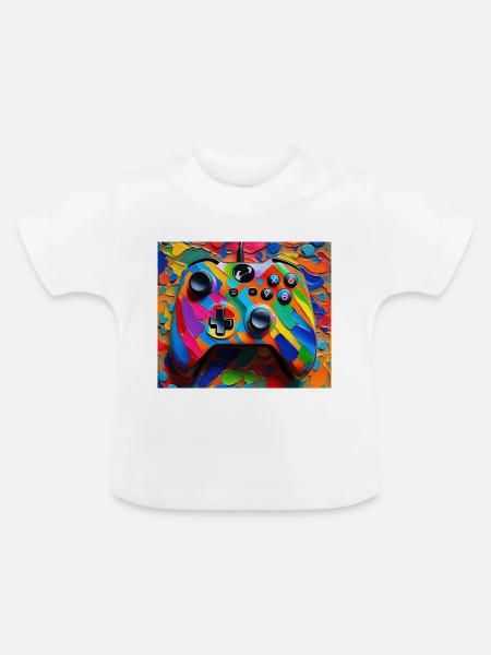Colourbomb Controller - Baby Bio-T-Shirt mit Rundhals - Weiß