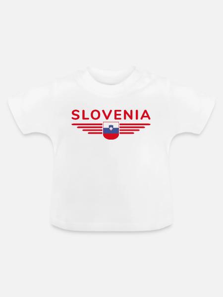 Stylisches Slowenien Design - Baby Bio-T-Shirt mit Rundhals - Weiß