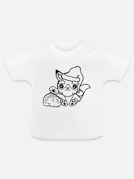 Fuchs Rotfuchs Weihnachtsmann Weihnachten Geschenk - Baby Bio-T-Shirt mit Rundhals - Weiß