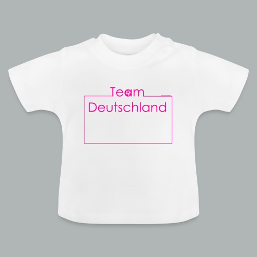 Team Deutschland pink - Baby Bio-T-Shirt mit Rundhals