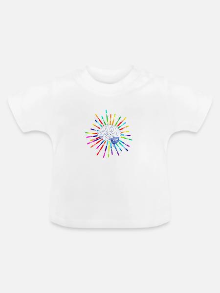 Gehirn Motiv - Baby Bio-T-Shirt mit Rundhals - Weiß
