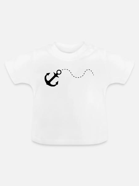 anker black - Baby Bio-T-Shirt mit Rundhals - Weiß