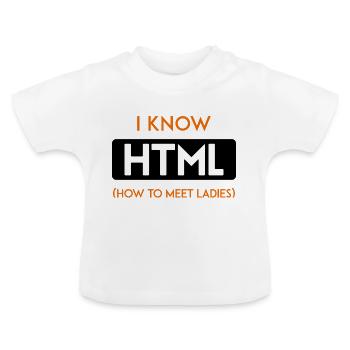 Développeur web HTML développeur développeur CSS - T-shirt bio col rond Bébé - blanc - Devant