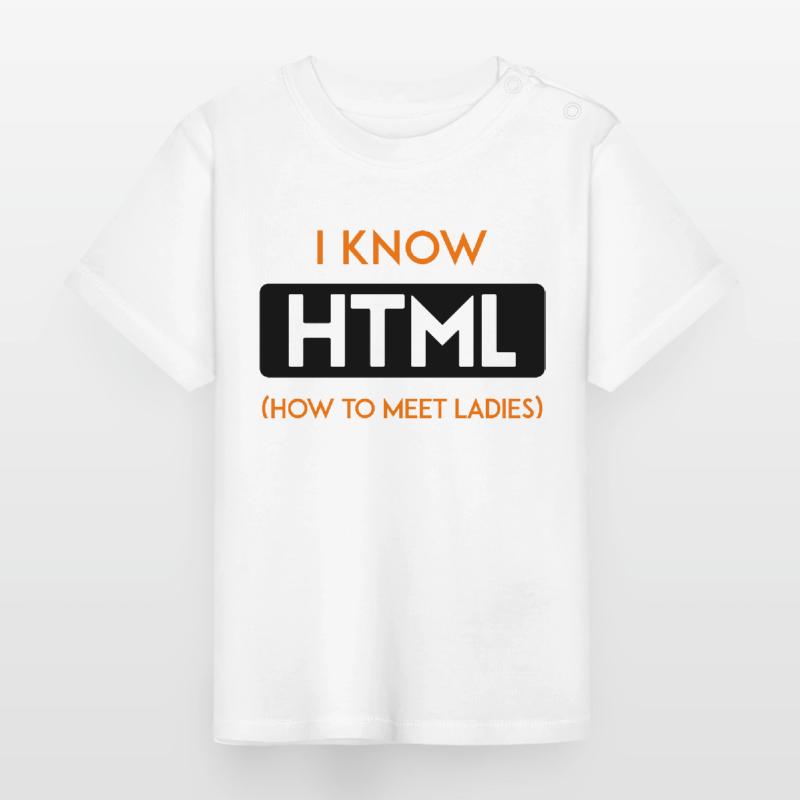 HTML web developer entwickler CSS Programmierer Baby Bio-T-Shirt mit Rundhals