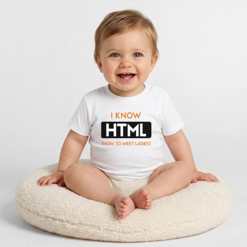 HTML web developer developer CSS programmer Baby Organic T-Shirt with Round Neck