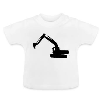Pelle Digger Silhouette noir noir - T-shirt bio col rond Bébé - blanc - Devant