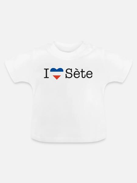I love Sète - Baby Bio-T-Shirt mit Rundhals - Weiß