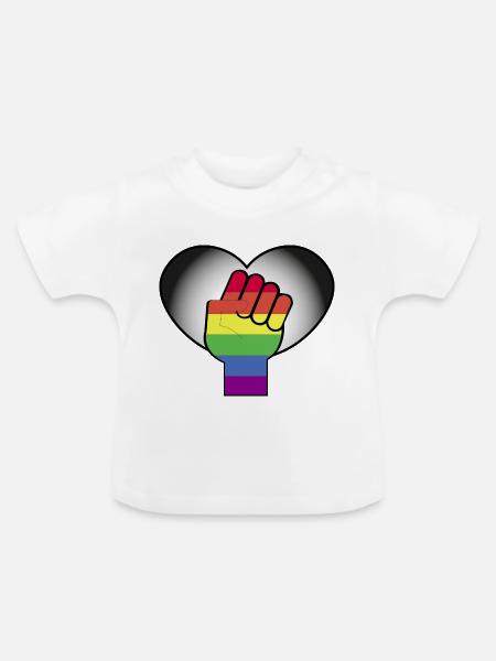 Pride-Monat - Baby Bio-T-Shirt mit Rundhals - Weiß